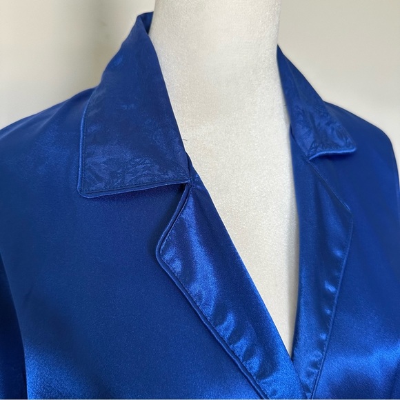 Vintage Victoria’s Secret Blue Satin Sleep Shirt Dress‎ S Gold Label - Picture 6 of 7